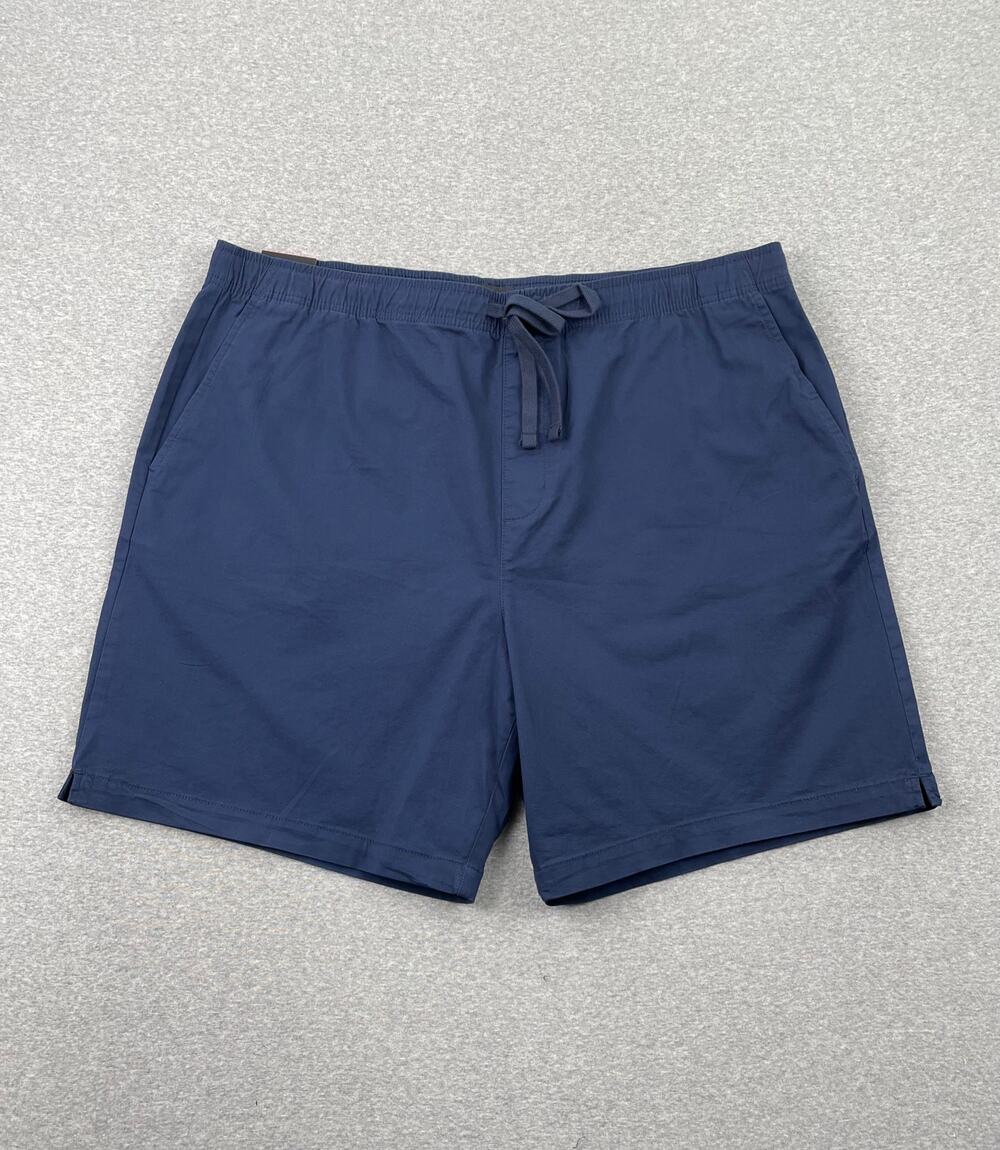 NWT Banana Republic Mens XXL Pull-On Shorts Navy Blue Stretch Cotton Relaxed
